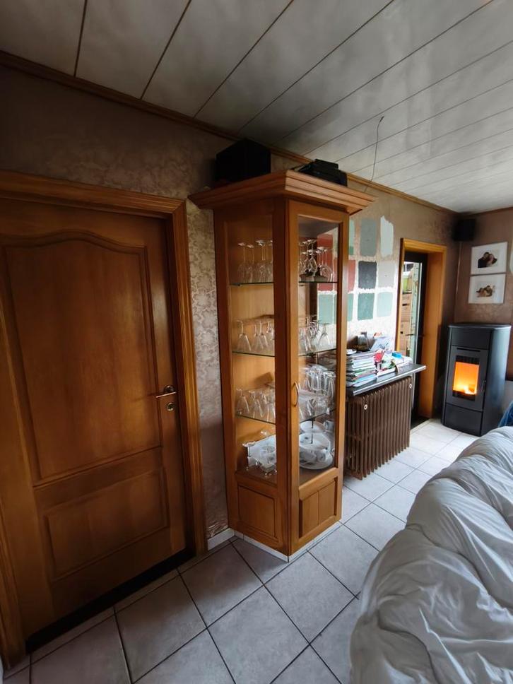 Vitrinekast. In massief eik., Antiek en Kunst, Antiek | Meubels | Kasten, Ophalen