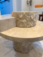 Travertin Salontafel, Ophalen, Gebruikt, 50 tot 100 cm, Rond
