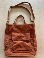 Handtas in ribfluweel, Handtassen en Accessoires, Tassen | Damestassen, Ophalen, Gebruikt, Bruin, Handtas