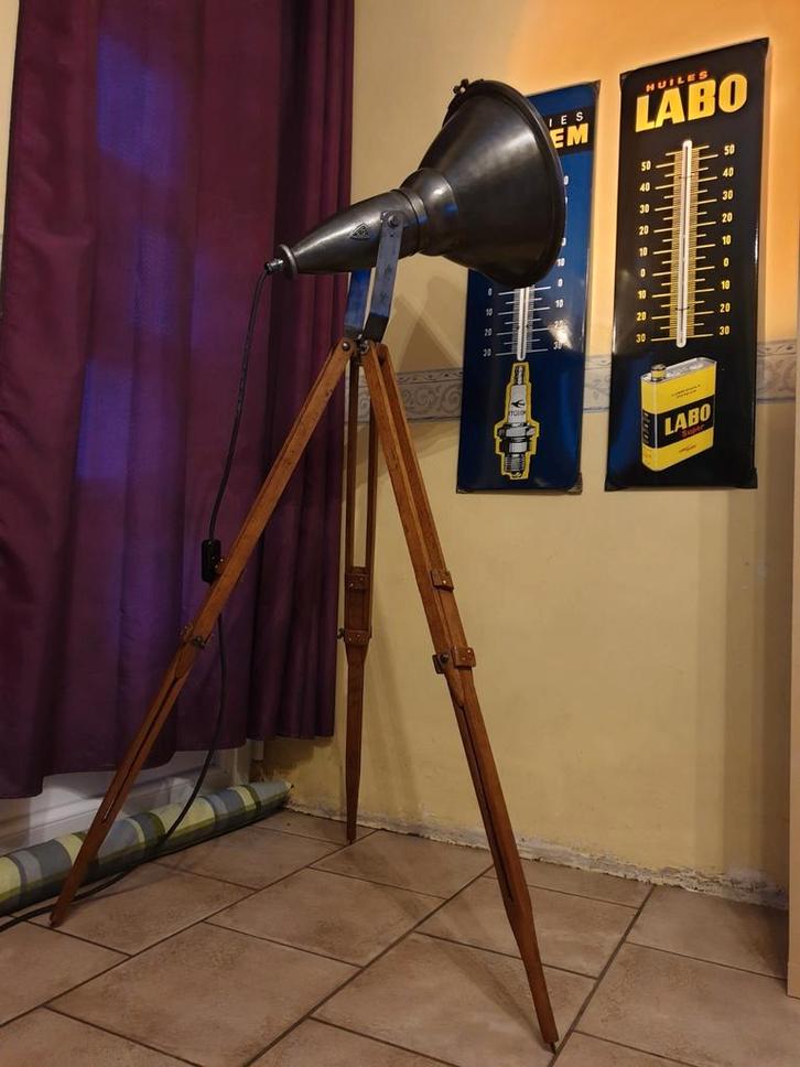 Ancien spot industriel, Maison & Meubles, Lampes | Lampadaires, Comme neuf, Verre