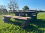 Tuintafel met bank en stoelen, Ophalen, Zo goed als nieuw, Rechthoekig, Metaal