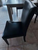 6 zwarte eetkamerstoelen, Huis en Inrichting, Stoelen, Ophalen, Gebruikt, Zwart, Leer