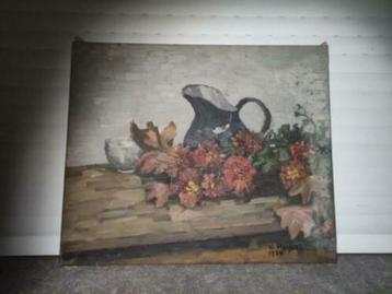 huile sur toile nature morte signe jeanne paquet beschikbaar voor biedingen