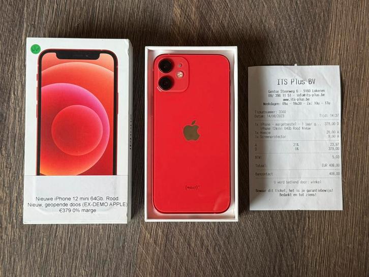 iPhone 12 Mini Red - 64GB, Telecommunicatie, Mobiele telefoons | Apple iPhone, Zo goed als nieuw, 64 GB, Zonder abonnement, iPhone 12 Mini
