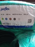 Preflex 100 m 5G1,5 VOB 16 diameter H07V-U Eca rol, Doe-het-zelf en Bouw, Elektriciteit en Kabels, Ophalen, Nieuw, Kabel of Snoer