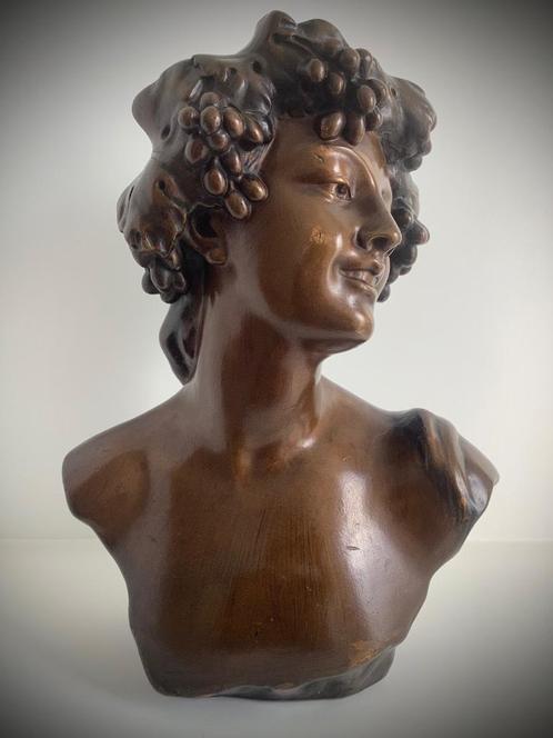 JEF LAMBEAUX (1852-1908) GEBRONSD GIPS GESIGNEERD., Antiek en Kunst, Kunst | Beelden en Houtsnijwerken, Ophalen