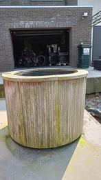 Grote handgemaakte bloembak voor boom in afzelia hout, Ophalen, Gebruikt, 100 cm of meer, Rond