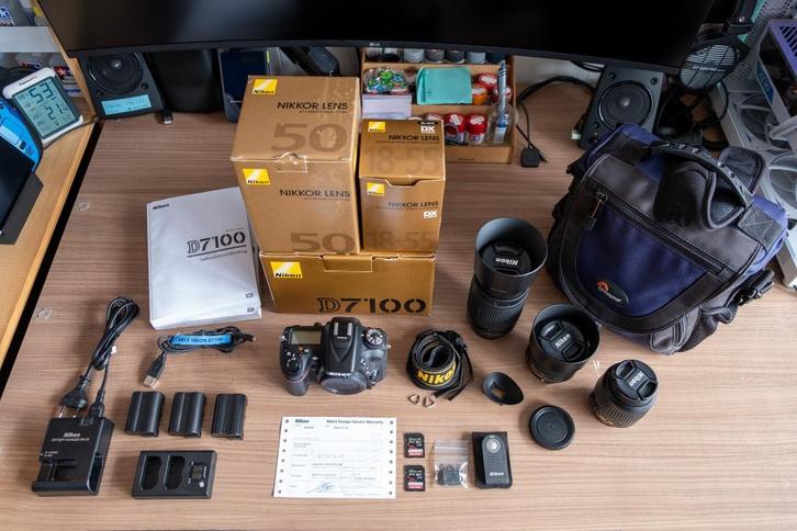 Nikon D7100 camera + 3 lenzen, Audio, Tv en Foto, Fotocamera's Digitaal, Gebruikt, Spiegelreflex, Nikon, Ophalen
