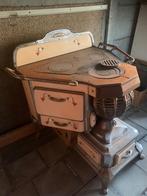 Decoratief antiek Leuvense stoof met emaille details, Huis en Inrichting, Kachels, Ophalen, Gebruikt, Overige brandstoffen, Kolenkachel