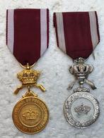 Medailles, Zilveren + Gouden Medailles vn Kroonorde, Als LOT, Verzamelen, Militaria | Algemeen, Ophalen of Verzenden, Landmacht