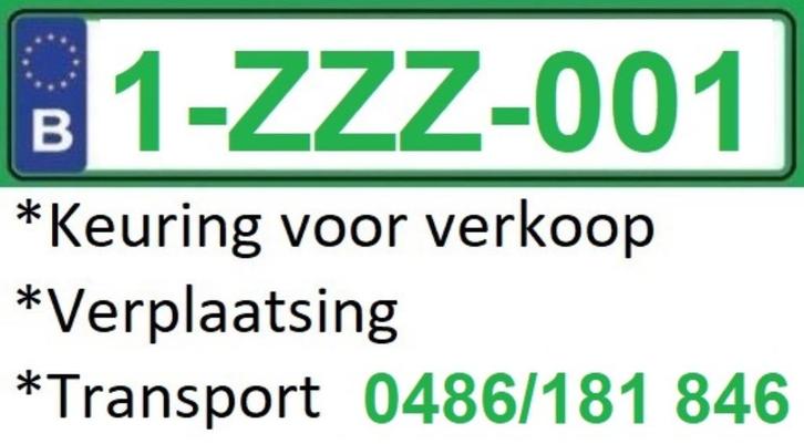 Z-plaat-keuring voor verkoop, transport 0486 18 18 46, Auto diversen, Overige Auto diversen, Ophalen of Verzenden