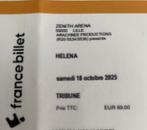 2 concertkaartjes voor Helena (Zenith Arena Lille), Tickets en Kaartjes, Twee personen, Oktober, Overige typen