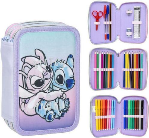 Stitch en Angel gevulde Etui - 3 Laags - Disney, Kinderen en Baby's, Speelgoed | Educatief en Creatief, Nieuw, Ophalen of Verzenden