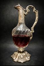Antiek zilver en kristallen Karaf einde 18e begin 19e eeuw, Antiek en Kunst, Ophalen, Zilver