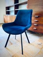 Set van 6 mooie blauwe velvet stoelen, Huis en Inrichting, Stoelen, Ophalen, Zo goed als nieuw, Blauw
