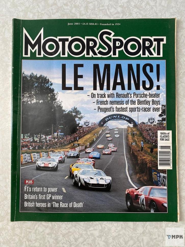 MotorSport Magazine 2003 Le Mans Renault Bentley Peugeot, Boeken, Auto's | Folders en Tijdschriften, Gelezen, Ophalen of Verzenden