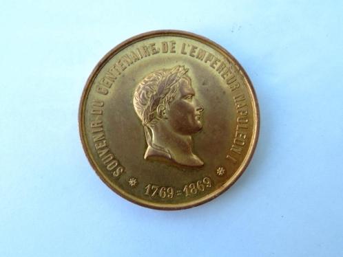 médaille en bronze  centenaire de la naissance de Napoléon, Verzamelen, Militaria | Algemeen, Landmacht, Lintje, Medaille of Wings