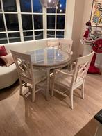 Ronde tafel en 5 stoelen flamant stijl, Ophalen, 50 tot 100 cm, 100 tot 150 cm, Zo goed als nieuw