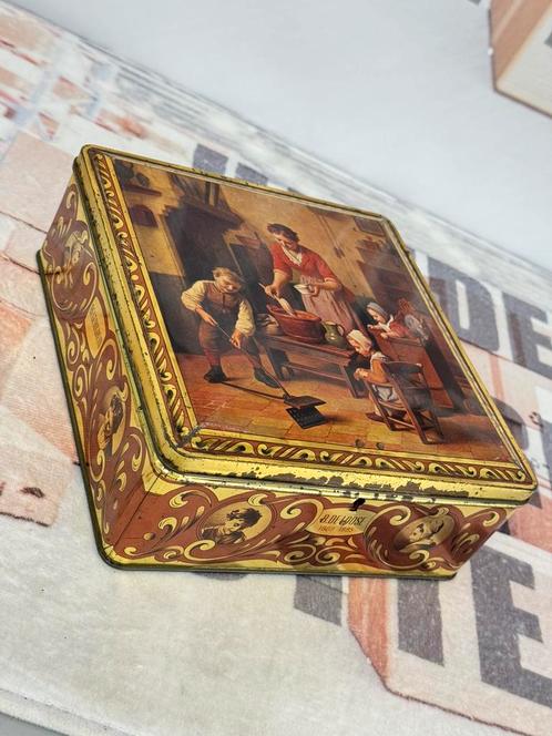 Oud Antiek Blik Demaret Chocola De Loose 1950 met slot, Verzamelen, Blikken, Gebruikt, Overige, Ophalen of Verzenden