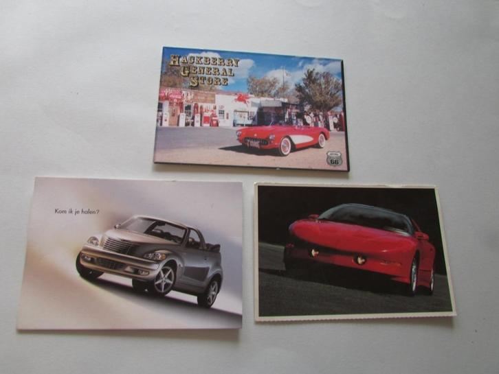 AMERIKAANSE AUTO'S : 3 POSTKAARTEN, Verzamelen, Postkaarten | Buitenland, Ongelopen, Buiten Europa, 1960 tot 1980, Ophalen of Verzenden