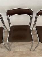 Vintage stoelen, Huis en Inrichting, Stoelen, Ophalen, Gebruikt, Bruin, Metaal