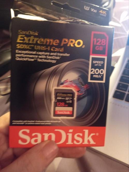 SanDisk Extreme PRO, Audio, Tv en Foto, Foto | Geheugenkaarten, Zo goed als nieuw, SDXC, 128 GB, Ophalen