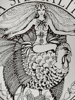 459) Typisch bord van een halfnaakte vrouw op een kalkoen, Antiek en Kunst, Ophalen of Verzenden
