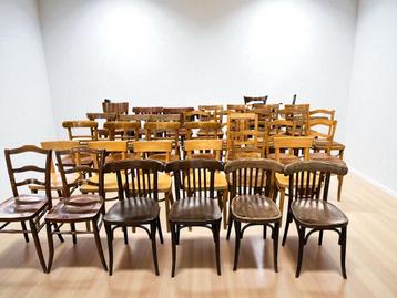 vintage houten stoel / bistro stoel / cafe stoel  beschikbaar voor biedingen