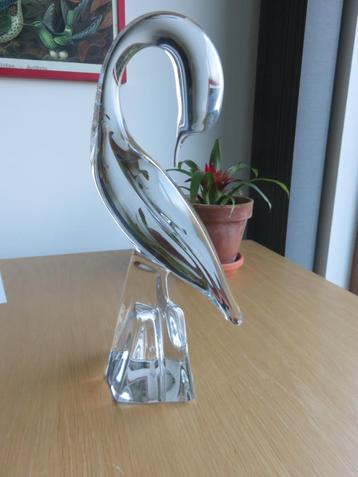 Statuette de Héron en cristal signé DAUM France 34 cm disponible aux enchères