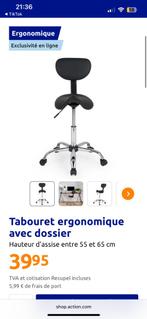 Tabouret ergonomique, Huis en Inrichting, Bureaustoelen, Ophalen, Zwart, Zo goed als nieuw, Bureaukruk