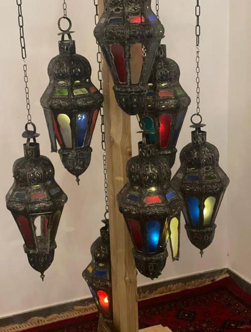 Marokkaanse Oosterse lantaarn vintage, Maison & Meubles, Lampes | Suspensions, Verre, Enlèvement ou Envoi