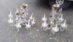 TWEE  GLAZEN LUSTERS, Huis en Inrichting, Lampen | Kroonluchters, Ophalen of Verzenden, Gebruikt, Glas
