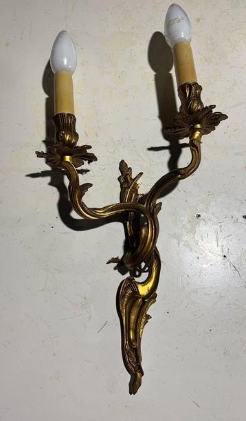 Antieke Rococo stijl wandlampen - set - Koper / Messing, Enlèvement ou Envoi