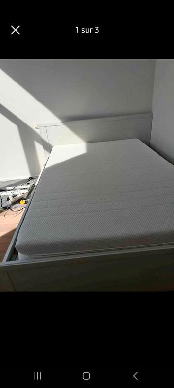 Prachtig LeenBakker 140/200 wit houten bed+nieuwe boxsprings beschikbaar voor biedingen