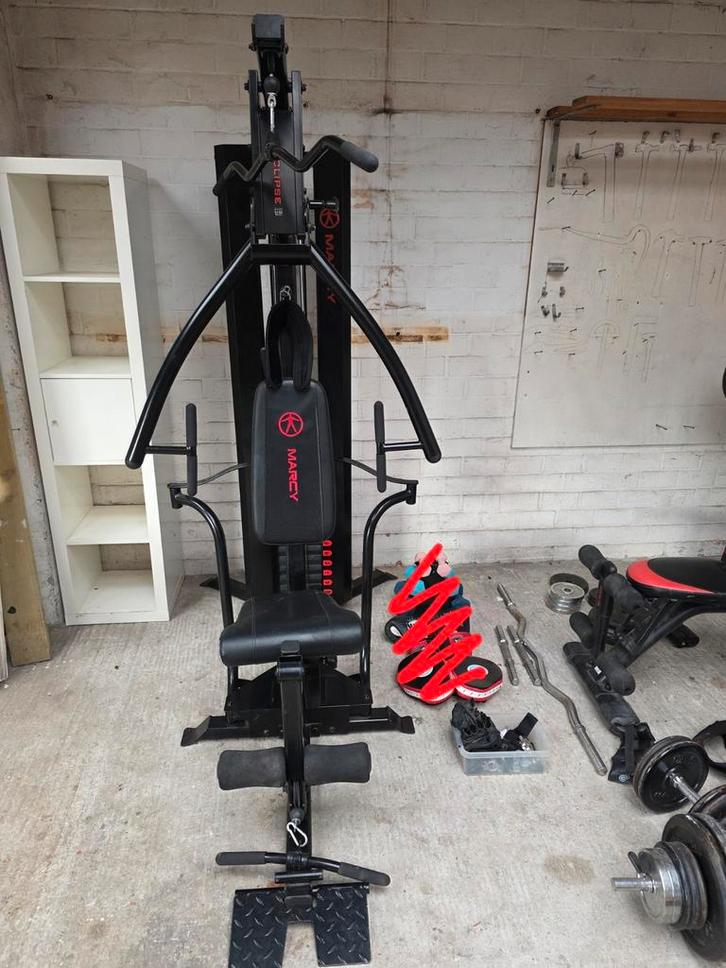 Lot fitness materiaal - bench 192kg - powerstation, Sport en Fitness, Fitnessmaterialen, Zo goed als nieuw, Ophalen