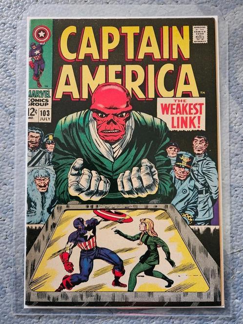Captain America (vol.1) #103 (1968) Red Skull, Livres, BD | Comics, Utilisé, Comics, Enlèvement ou Envoi