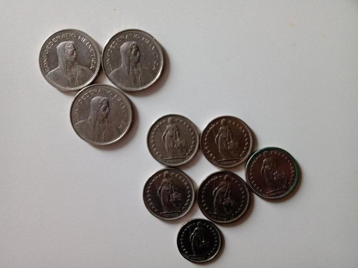 Numismatique Lot de neuf monnaies suisses anciennes, Timbres & Monnaies, Monnaies | Europe | Monnaies non-euro, Enlèvement ou Envoi