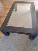 Grande table basse en bois avec plateforme en verre, Maison & Meubles, Tables | Tables de salon, Rectangulaire, Verre, 50 à 100 cm