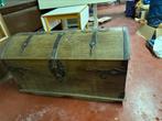 Vintage houten reiskist – robuuste opbergkist – 122 cm, Ophalen