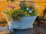 Bassine en zinc avec fleurs, Utilisé, Enlèvement ou Envoi