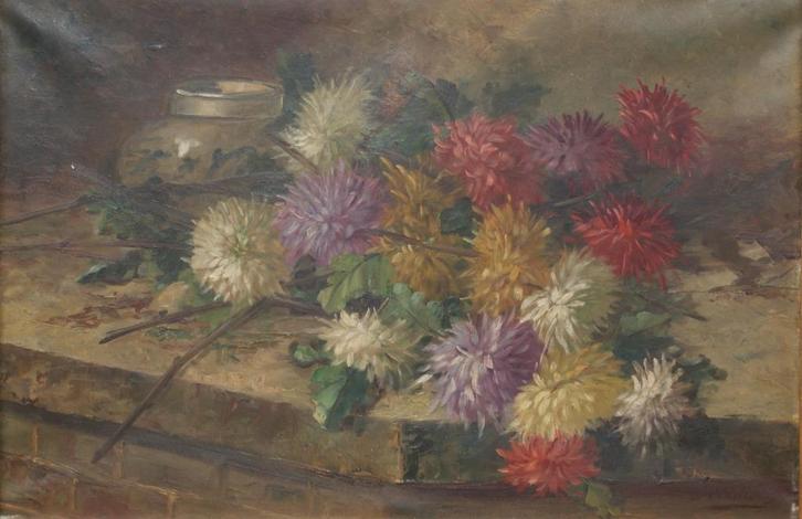 Jozef Willems (1845-1910): Bloemenstilleven (O/D, 117x87cm), Antiek en Kunst, Kunst | Schilderijen | Klassiek, Ophalen