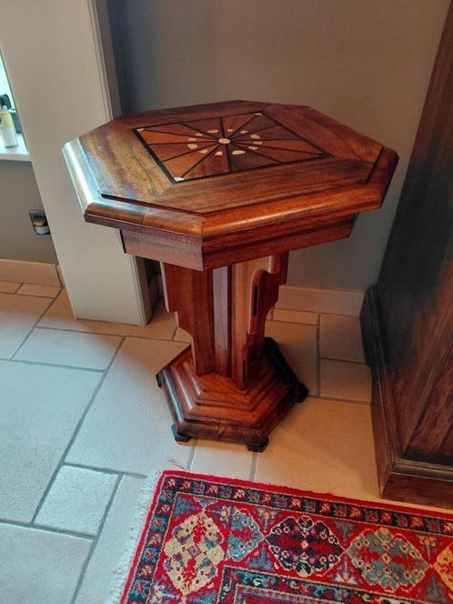 Een vroeg 20e eeuwse zeshoekige eiken bijzettafel, Antiek en Kunst, Curiosa en Brocante, Ophalen of Verzenden