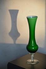 Murano Opaline groene Vaas - Italy 1960, Antiek en Kunst, Antiek | Glaswerk en Kristal, Ophalen of Verzenden