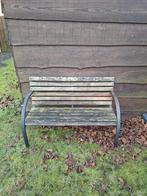 Tuinbank / houten bankje met metalen frame, Tuin en Terras, Tuinbanken, Ophalen, Gebruikt, Hout