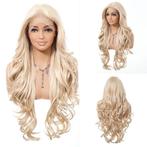Mono top swiss lace pruik lang roomblond haar model Blake, Verzenden, Nieuw