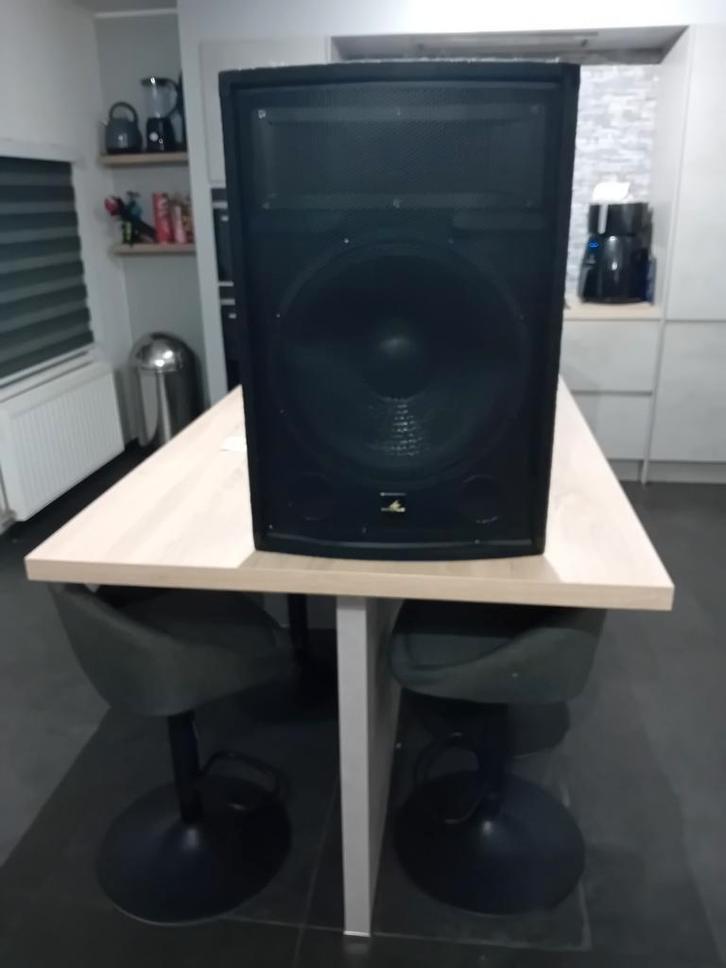 2x monacor pab 15 inch boxen en img stageline versterker, Audio, Tv en Foto, Luidsprekerboxen, Zo goed als nieuw, Verzenden