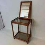 Rotan wandtafel met bijhorende spiegel, Huis en Inrichting, Tafels | Sidetables, Gebruikt, 50 tot 100 cm, Ophalen of Verzenden