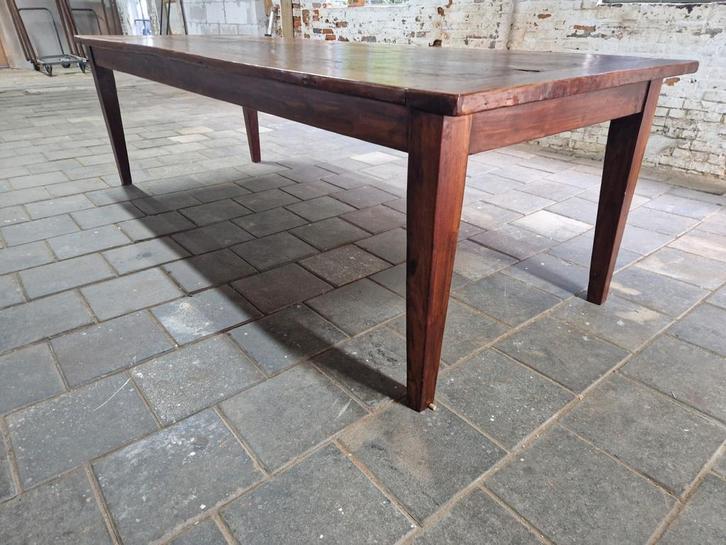 270 cm lange boerentafel mooi geleefd blad met 2 laden, Huis en Inrichting, Tafels | Eettafels, Gebruikt, Ophalen of Verzenden