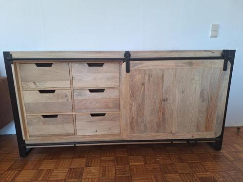 Dressoir van mangohout, Huis en Inrichting, Kasten | Buffetkasten, Gebruikt, Minder dan 100 cm, 150 tot 200 cm, 25 tot 50 cm, Met lade(s)
