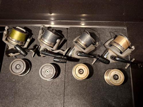 4x shimano titanos xt 10000 molens met 4x reserve spoelen, Watersport en Boten, Hengelsport | Karpervissen, Gebruikt, Molen, Ophalen